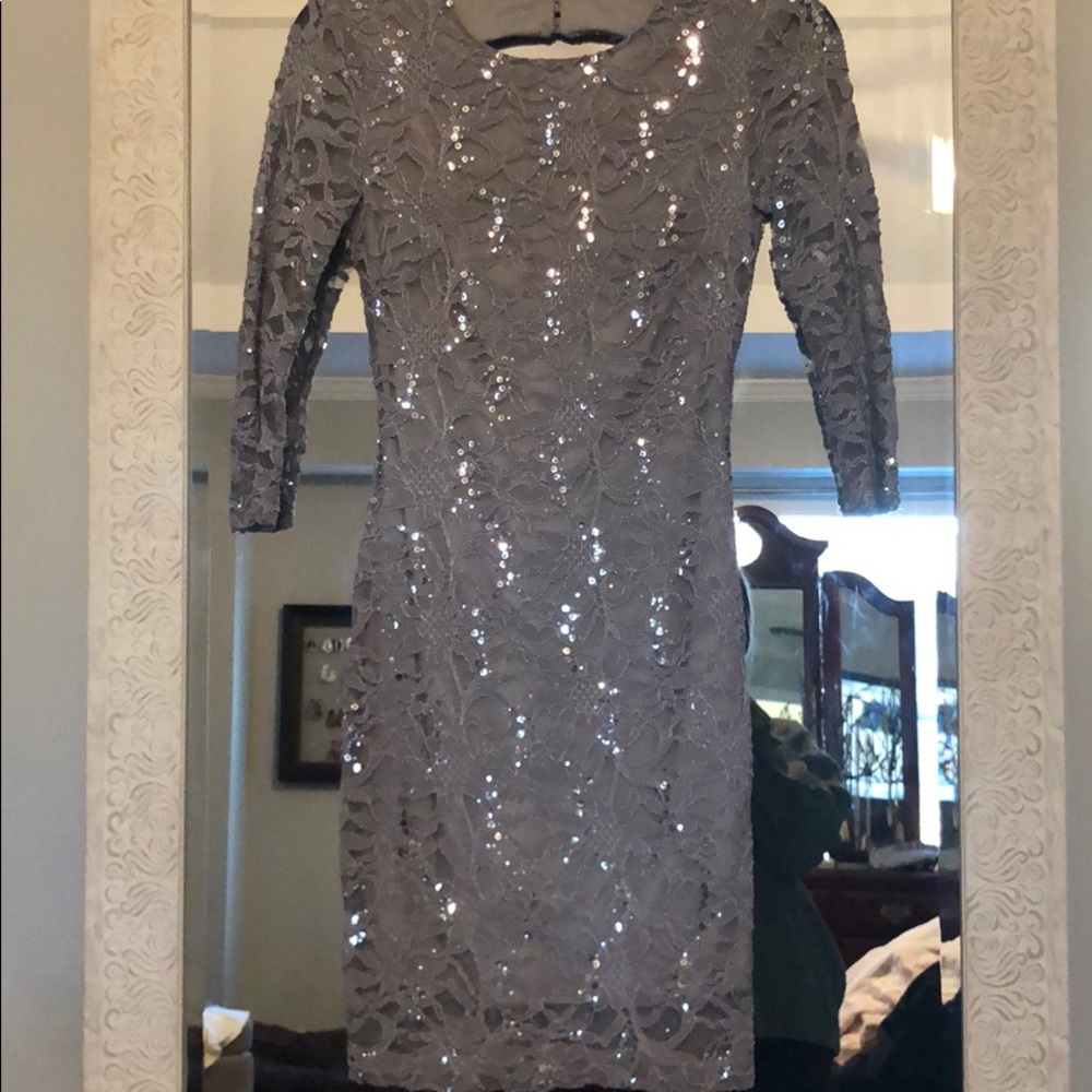 Grey Lace Dress